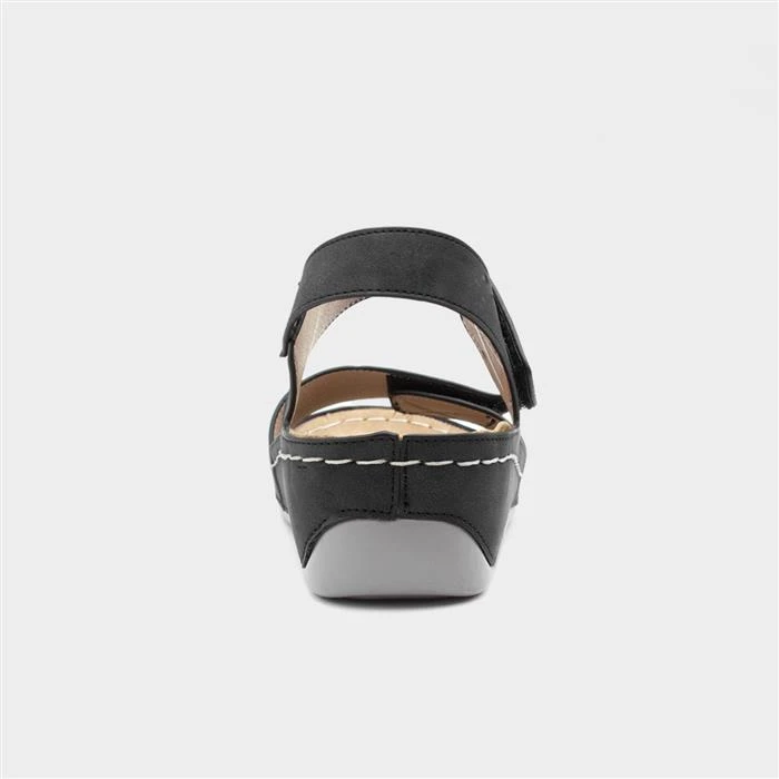 Comfy Steps Mull Womens Black Sandal - Image 3