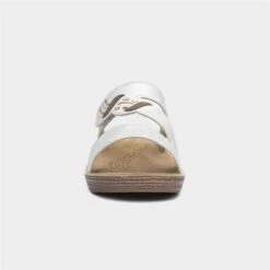 Comfy Steps Accapulco Womens Metallic White Sandal