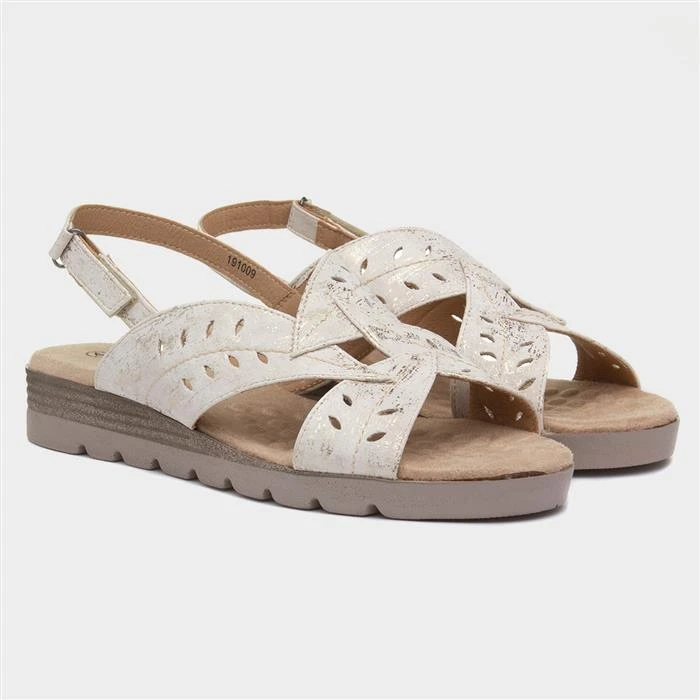 Cushion Walk Leaf Womens Cream Sandal - Image 5