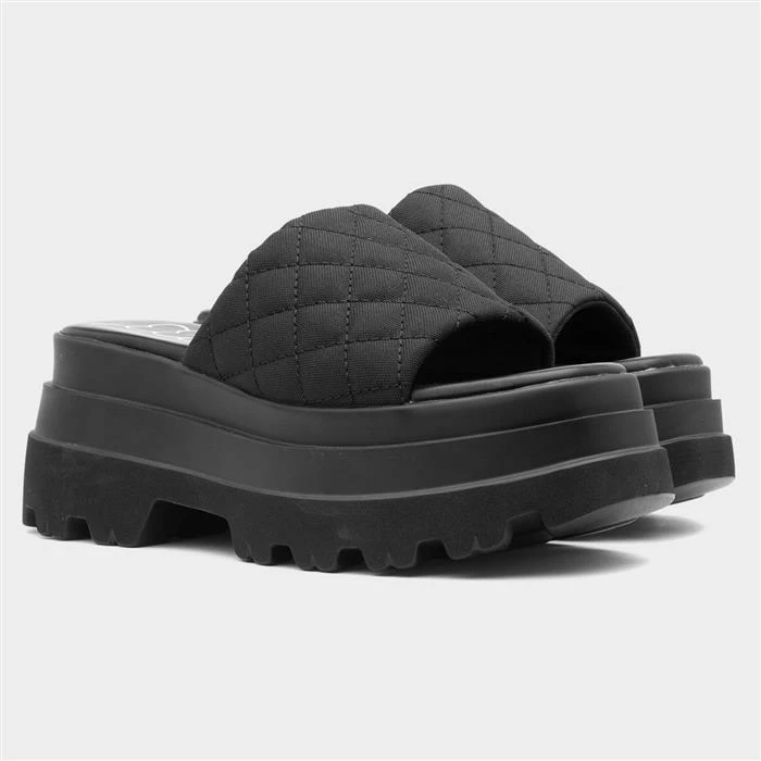 Heart Swag02 Womens Black Chunky Sandal - Image 5