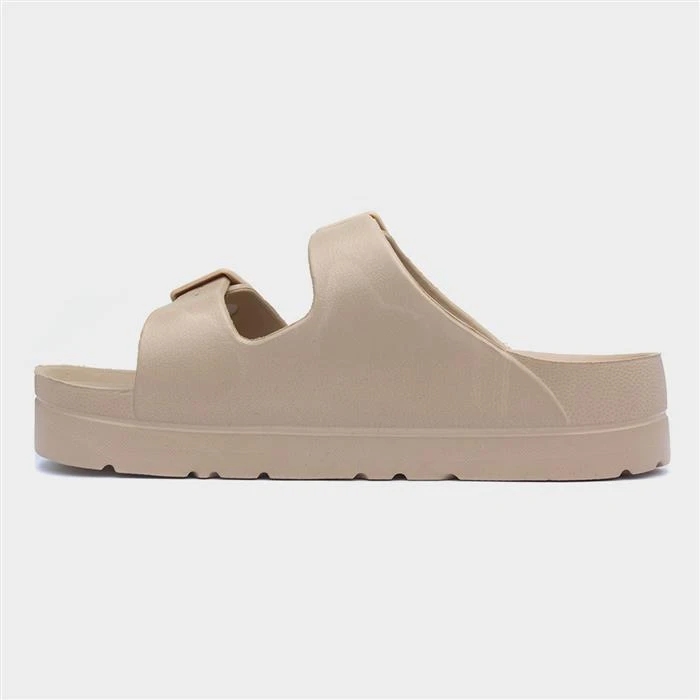 Truffle Rome1 Womens Beige Double Buckle Sandal - Image 2