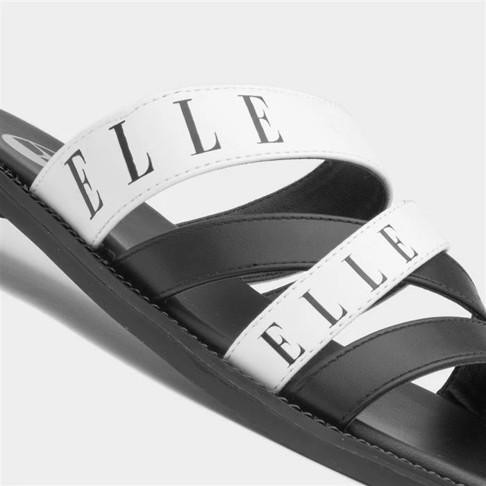 Elle Oceana Womens Black And White Strappy Slider - Image 4