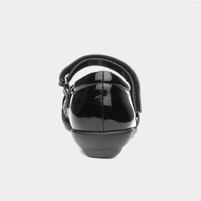 Walkright Kids Black Patent Butterfly School Shoe - Image 3