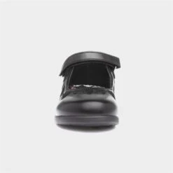 Walkright Kids Black Hearts School Shoe