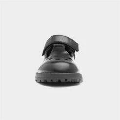 Walkright Lena Kids Black School Shoes With Hearts