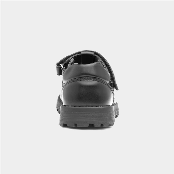 Walkright Lena Kids Black School Shoes With Hearts - Image 3