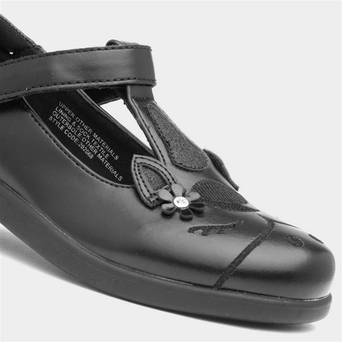 Walkright Fiz Kids Black Unicorn School Shoe - Image 4