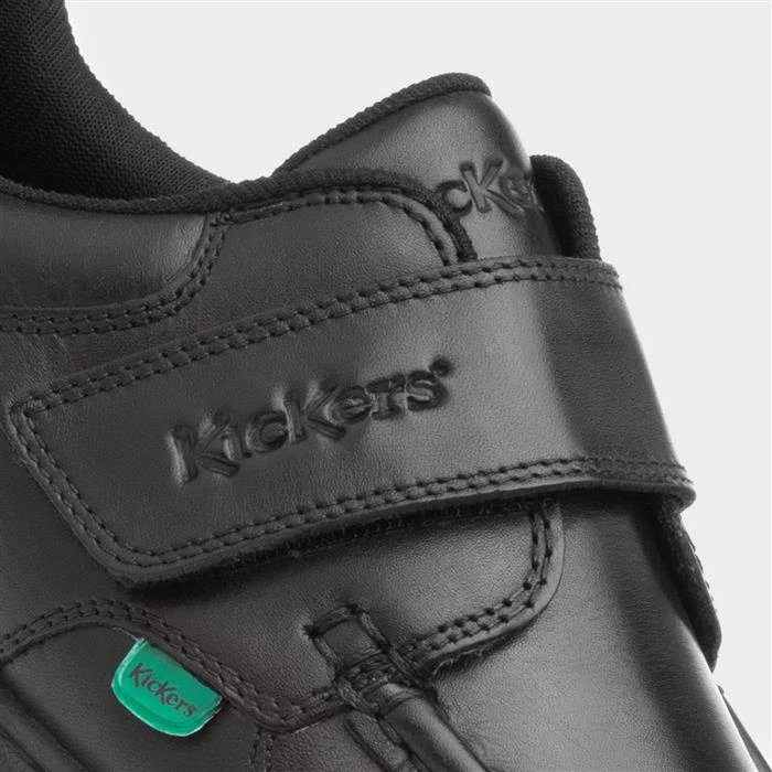 Kickers Boys Fragma Leather Shoe In Black - Image 4