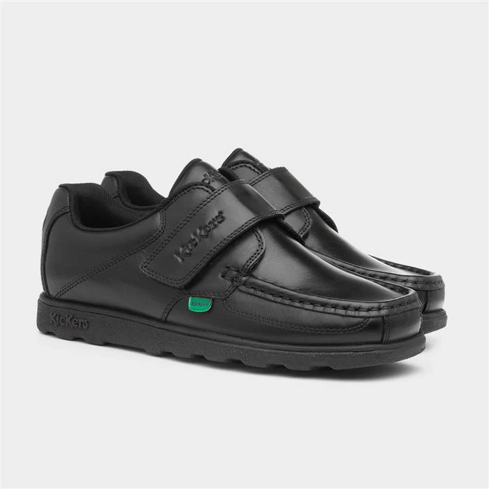 Kickers Boys Fragma Leather Shoe In Black - Image 5