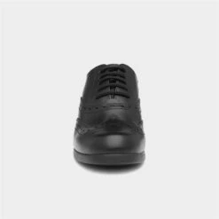 Term Bella Girls Black Leather Lace Up Brogue Shoe