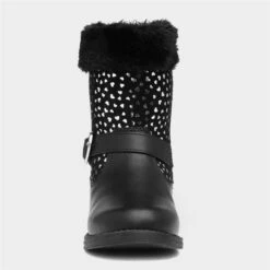 Walkright Girls Black Heart Calf Boots