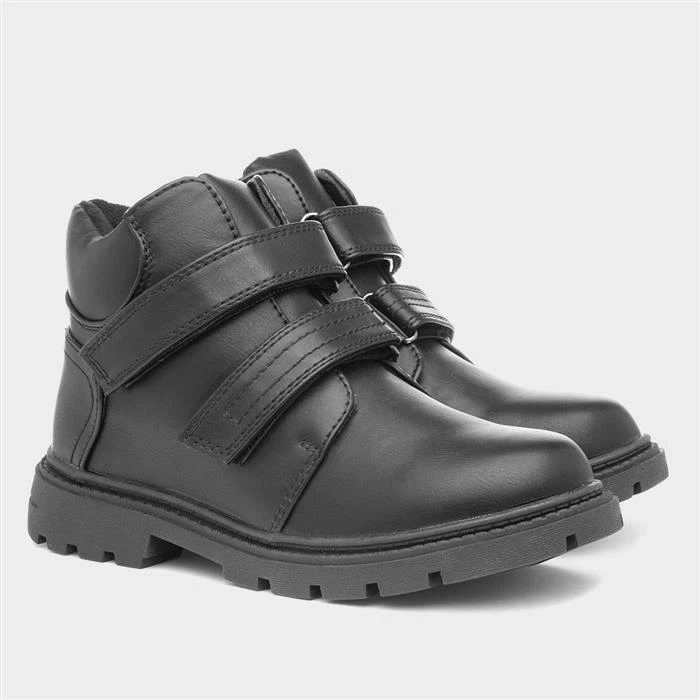 Trux Boys Black Easy Fasten Ankle Boot - Image 5