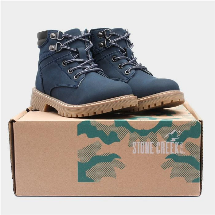 Stone Creek Junior Jonathan Boys Navy Ankle Boot - Image 5