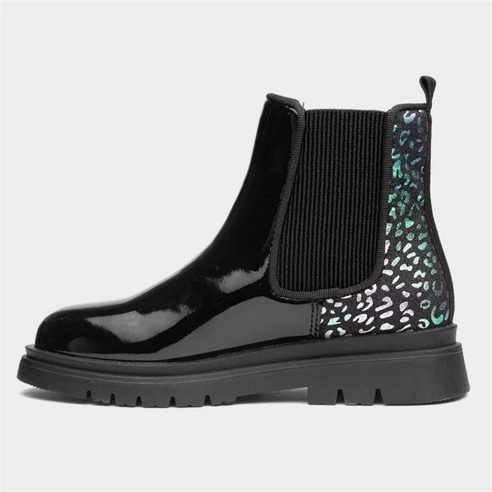 Lilley Junior Eva Kids Black Shiny Boot - Image 2