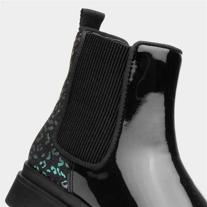 Lilley Junior Eva Kids Black Shiny Boot - Image 4