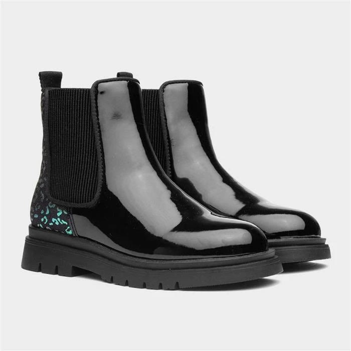 Lilley Junior Eva Kids Black Shiny Boot - Image 5