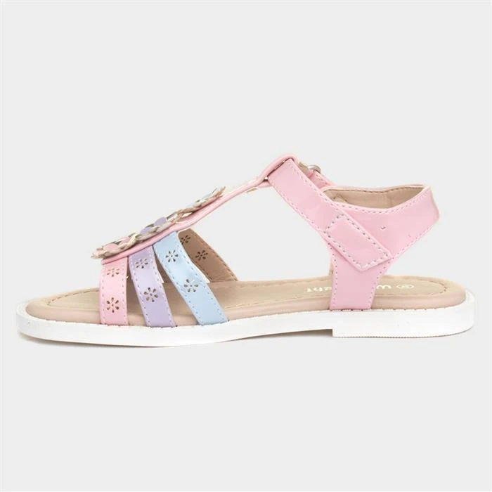 Walkright Girls Pastel Sandal With Flowers - Image 2