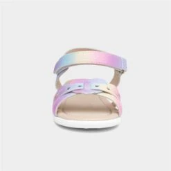 Walkright Girls Rainbow Glitter Heart Sandals