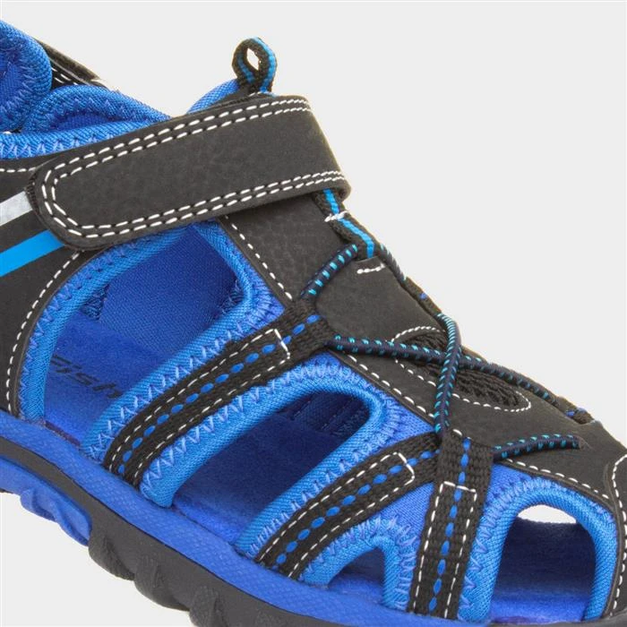 Red Fish Boys Blue & Black Closed Toe Sandal - Image 4
