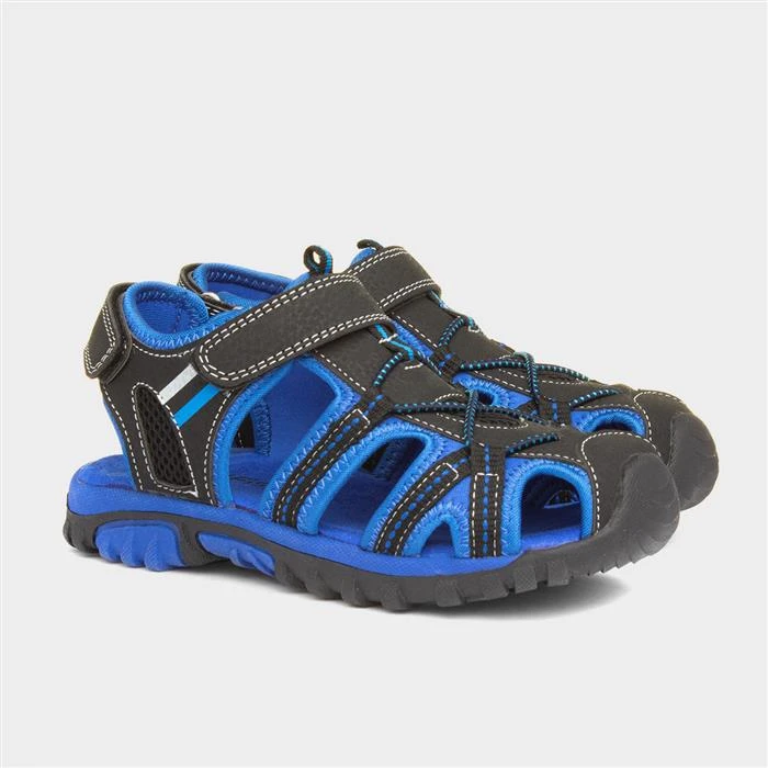 Red Fish Boys Blue & Black Closed Toe Sandal - Image 5