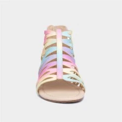 Lilley Girls Rainbow Glitter Zip Up Sandals