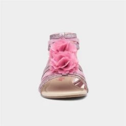 Lilley Girls Pink Glitter Flower Strappy Sandal