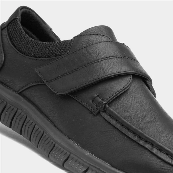 Cushion Walk Greg Mens Black Easy Fasten Shoe - Image 4