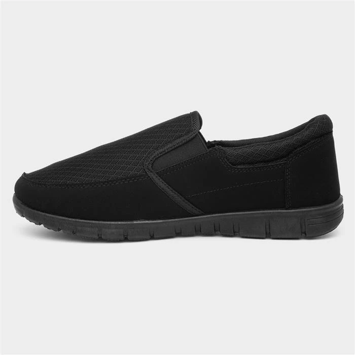 Mens Blake Black Mesh Slip On Shoe - Image 2