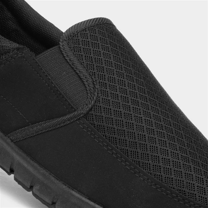 Mens Blake Black Mesh Slip On Shoe - Image 4