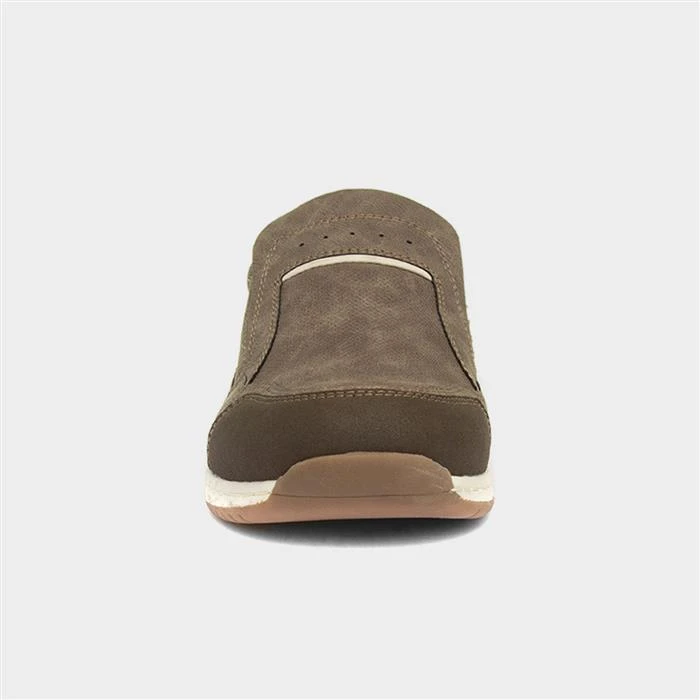 Relife Rob Mens Taupe Slip On Casual Shoe