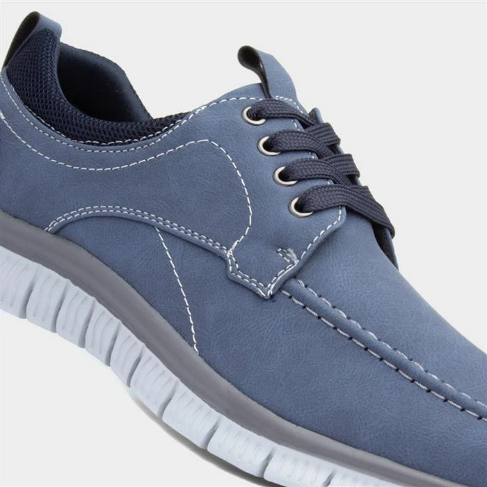 Cushion Walk Harry Mens Navy Lace Up Shoe - Image 4