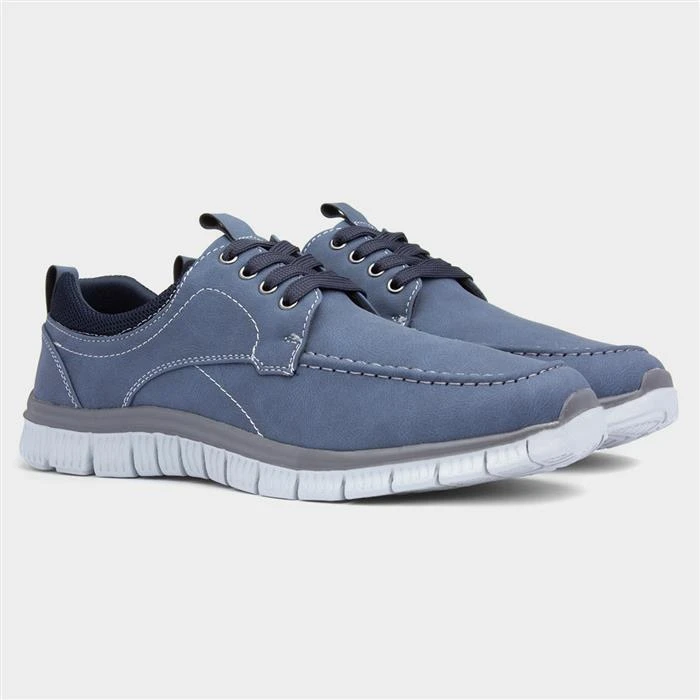 Cushion Walk Harry Mens Navy Lace Up Shoe - Image 5