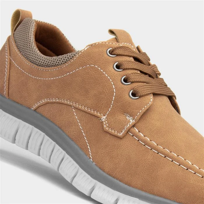 Cushion Walk Harry Mens Tan Lace Up Shoe - Image 4