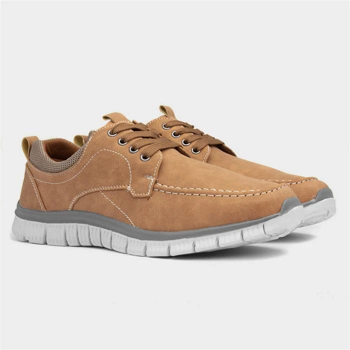 Cushion Walk Harry Mens Tan Lace Up Shoe - Image 5
