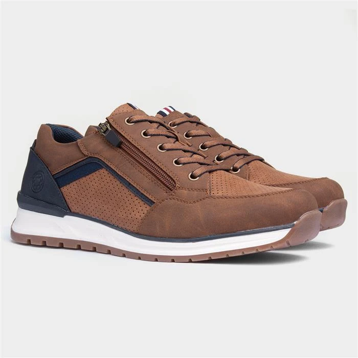 Relife Casey Mens Cognac Brown Lace Up Shoe - Image 5