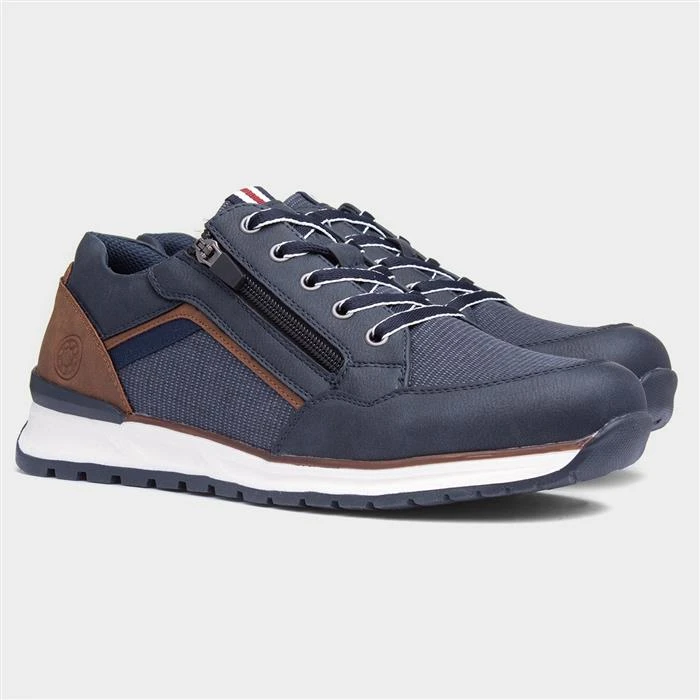 Relife Casey Mens Navy And Brown Casual Shoes - Image 5