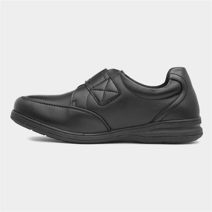 Comfy Steps Matt Mens Black Leather Shoe - Image 2