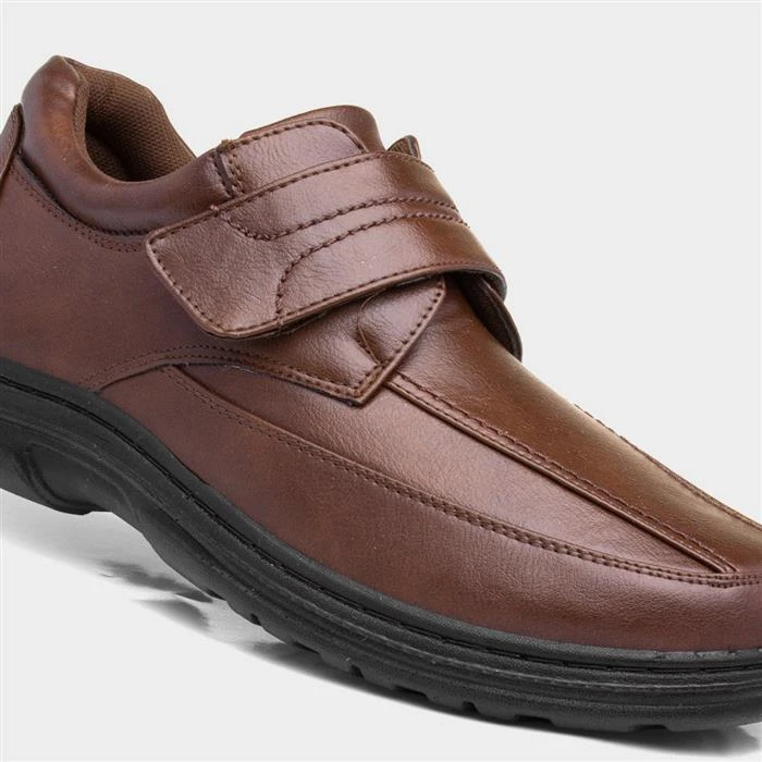 Hobos Bo Mens Brown Easy Fasten Shoe - Image 4