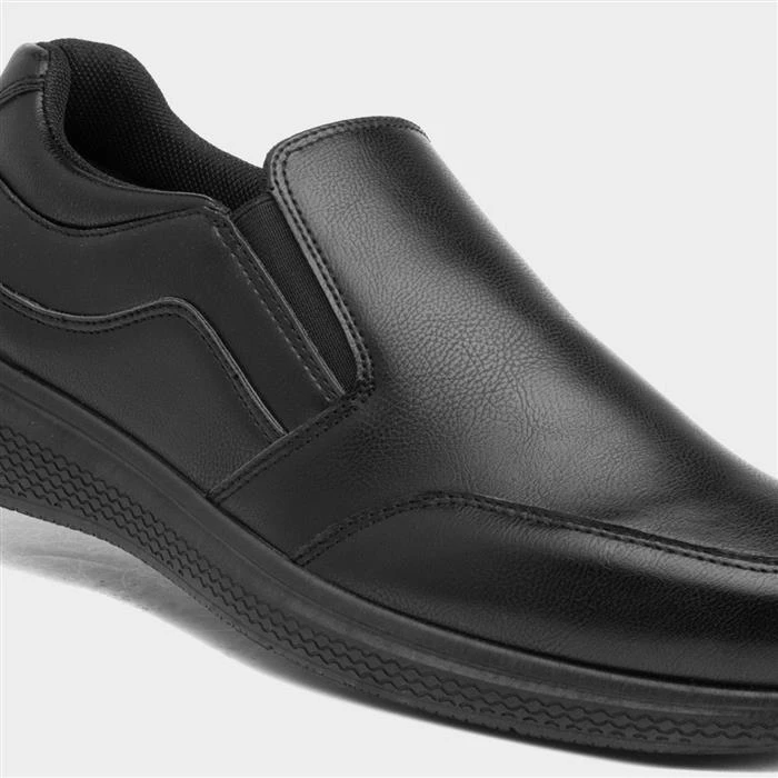 Hobos Mens Black Casual Slip On Shoe - Image 4
