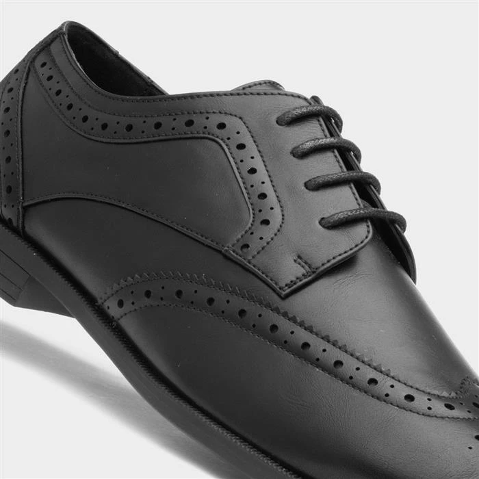 Beckett Billy Mens Black Lace Up Brogue Shoes - Image 4