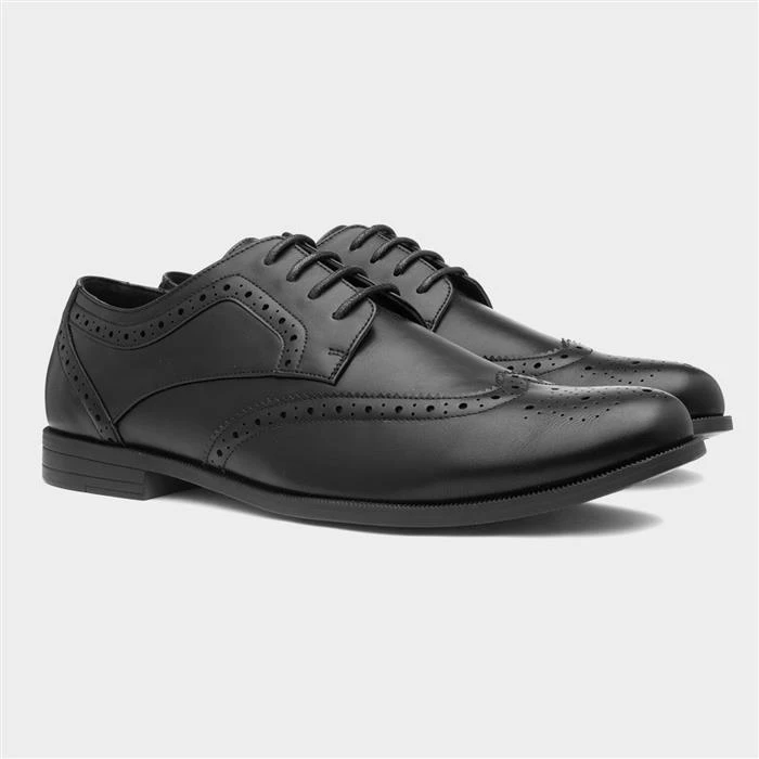 Beckett Billy Mens Black Lace Up Brogue Shoes - Image 5