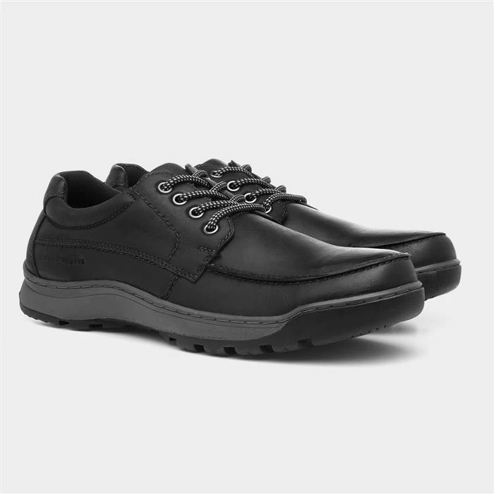 Hush Puppies Tucker Mens Leather Shoe In Black - Image 5