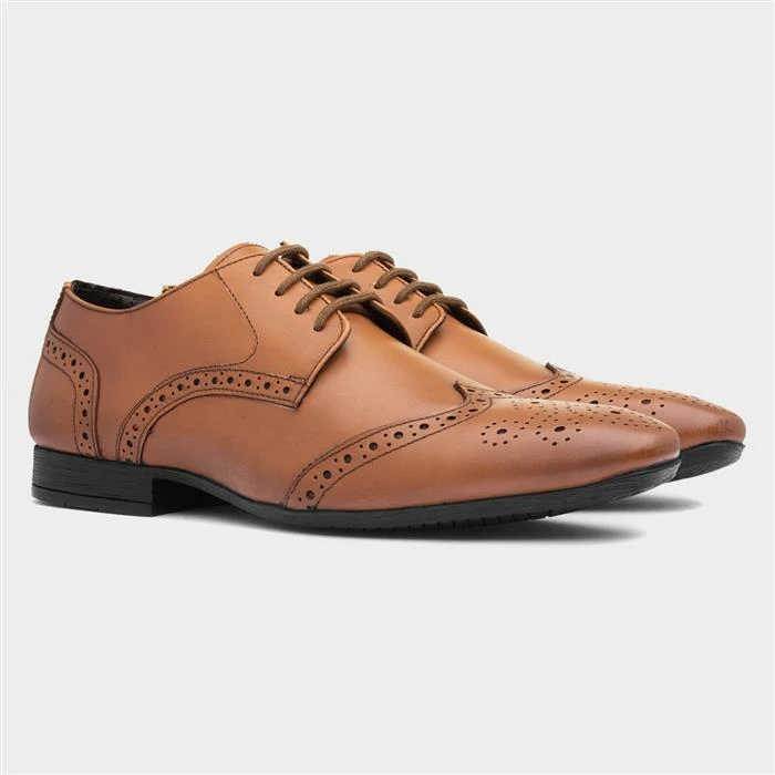 Catesby Luke Mens Tan Lace Up Leather Brogue - Image 5