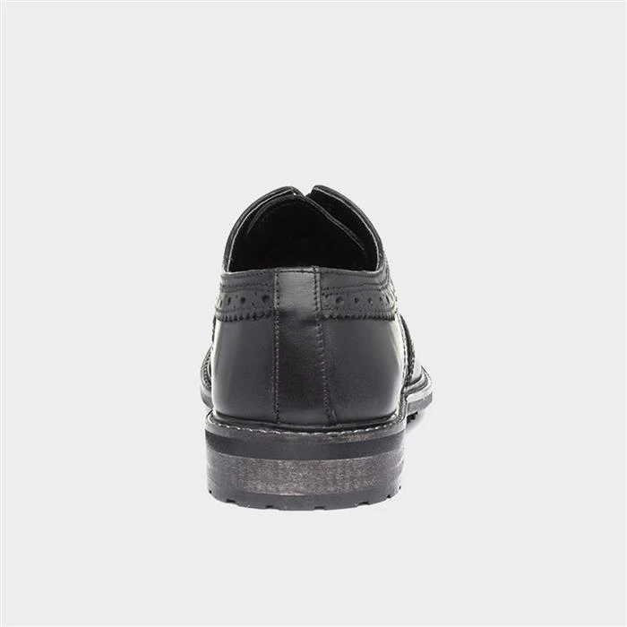 Silver Street Felix Mens Black Leather Brogue Shoe - Image 3
