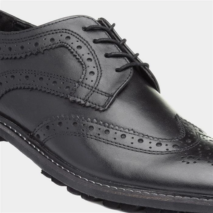 Silver Street Felix Mens Black Leather Brogue Shoe - Image 4