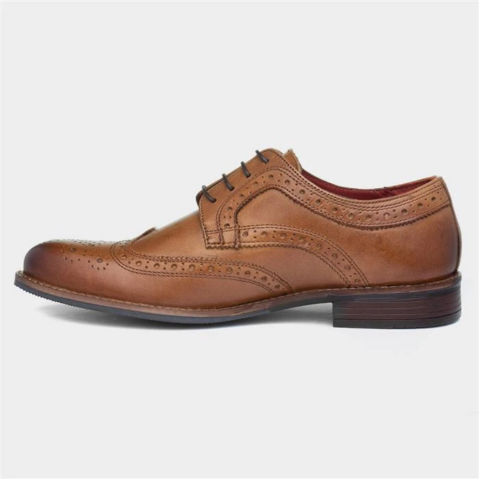 Silver Street Milton Mens Tan Leather Brogue Shoe - Image 2