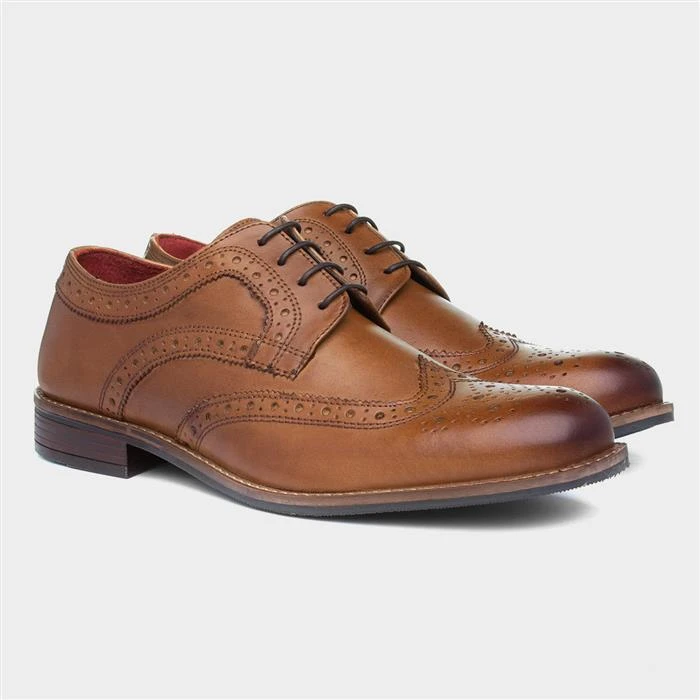 Silver Street Milton Mens Tan Leather Brogue Shoe - Image 5