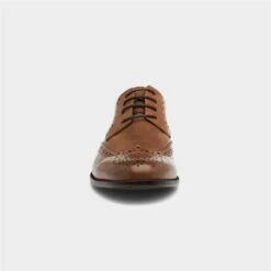 Beckett Billy Mens Lace Up Tan Brogue Shoe