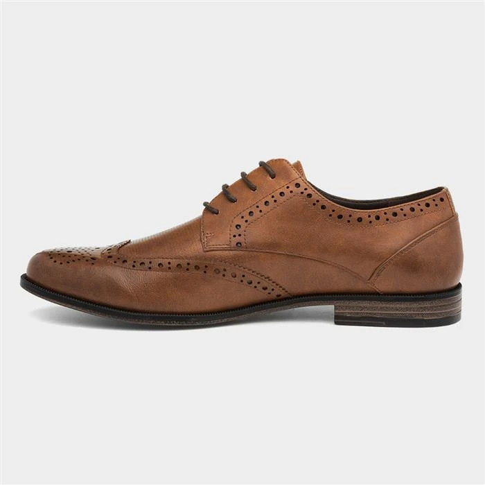 Beckett Billy Mens Lace Up Tan Brogue Shoe - Image 2