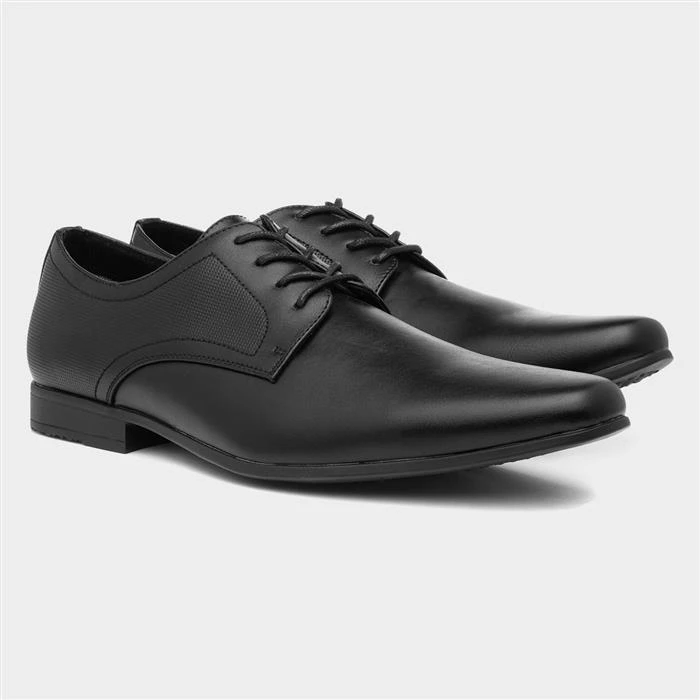 Beckett Basil Mens Black Flat Lace Up Shoe - Image 5